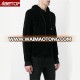 High quality plain black hoodie with drawstring custom logo